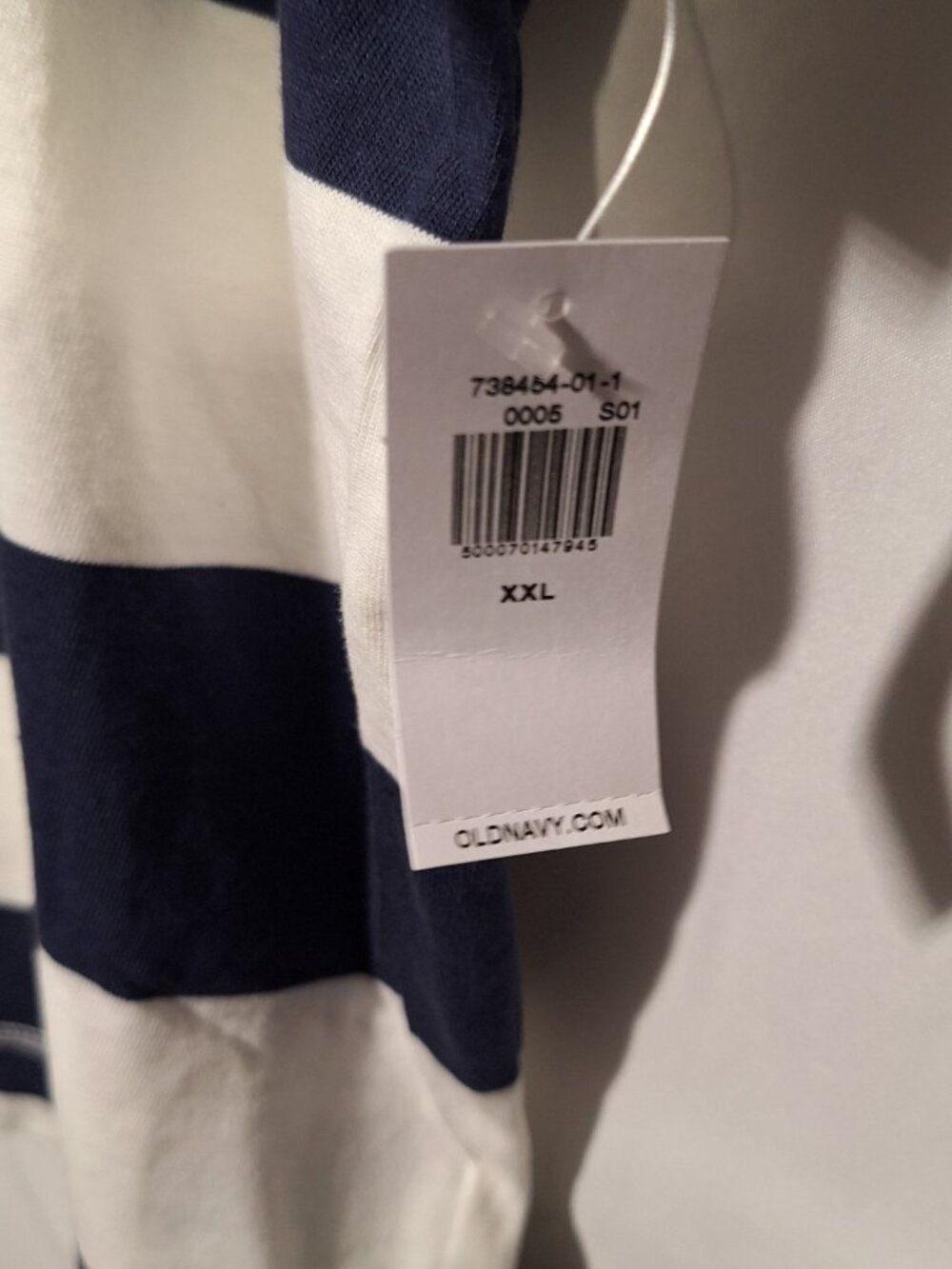 NWT Old Navy Shirt, Blue White Stripes, XXL - Picture 5 of 7